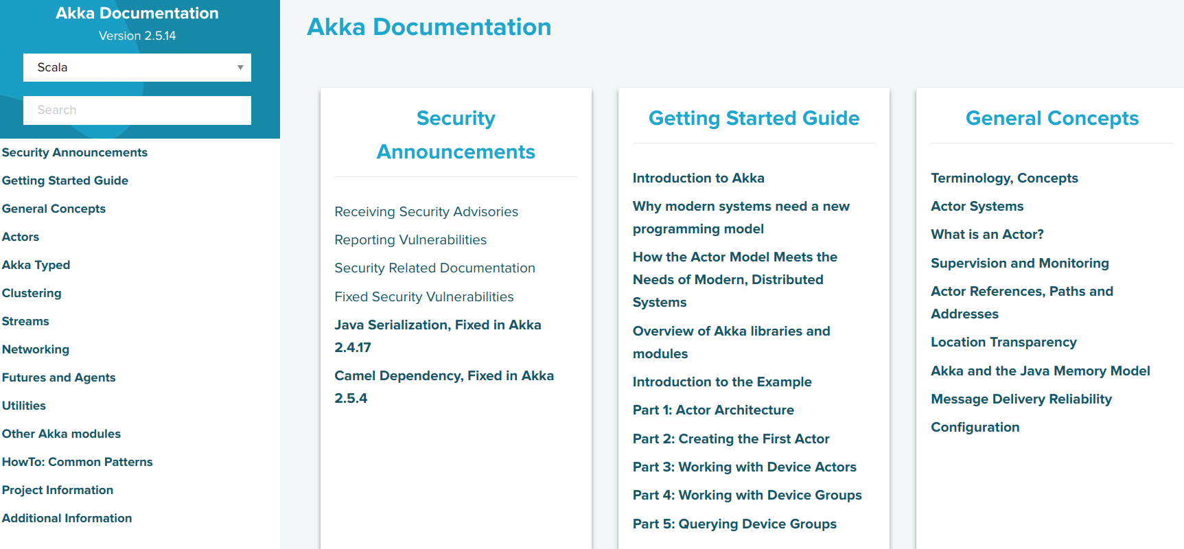Akka Docs Screenshot